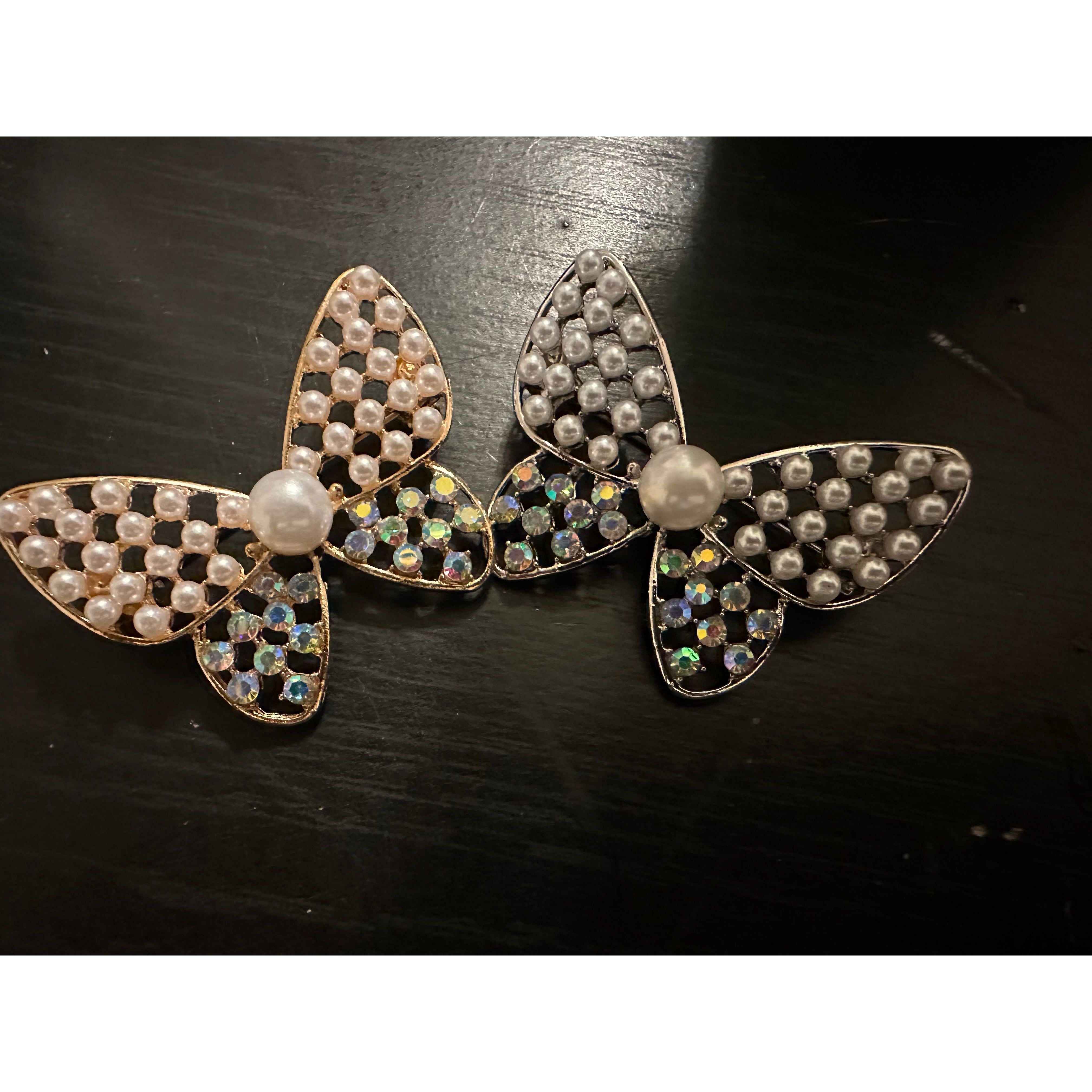Butterfly Pearl pins