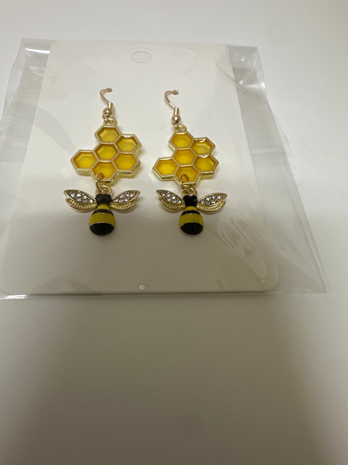 Honeycomb Bee Earrings
