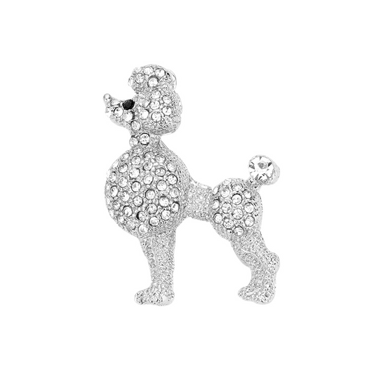 Toy Poodle Silver Brooch