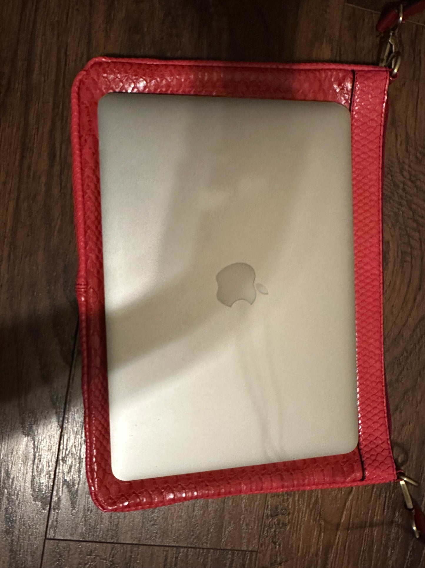 Red Alligator Print Laptop Bag