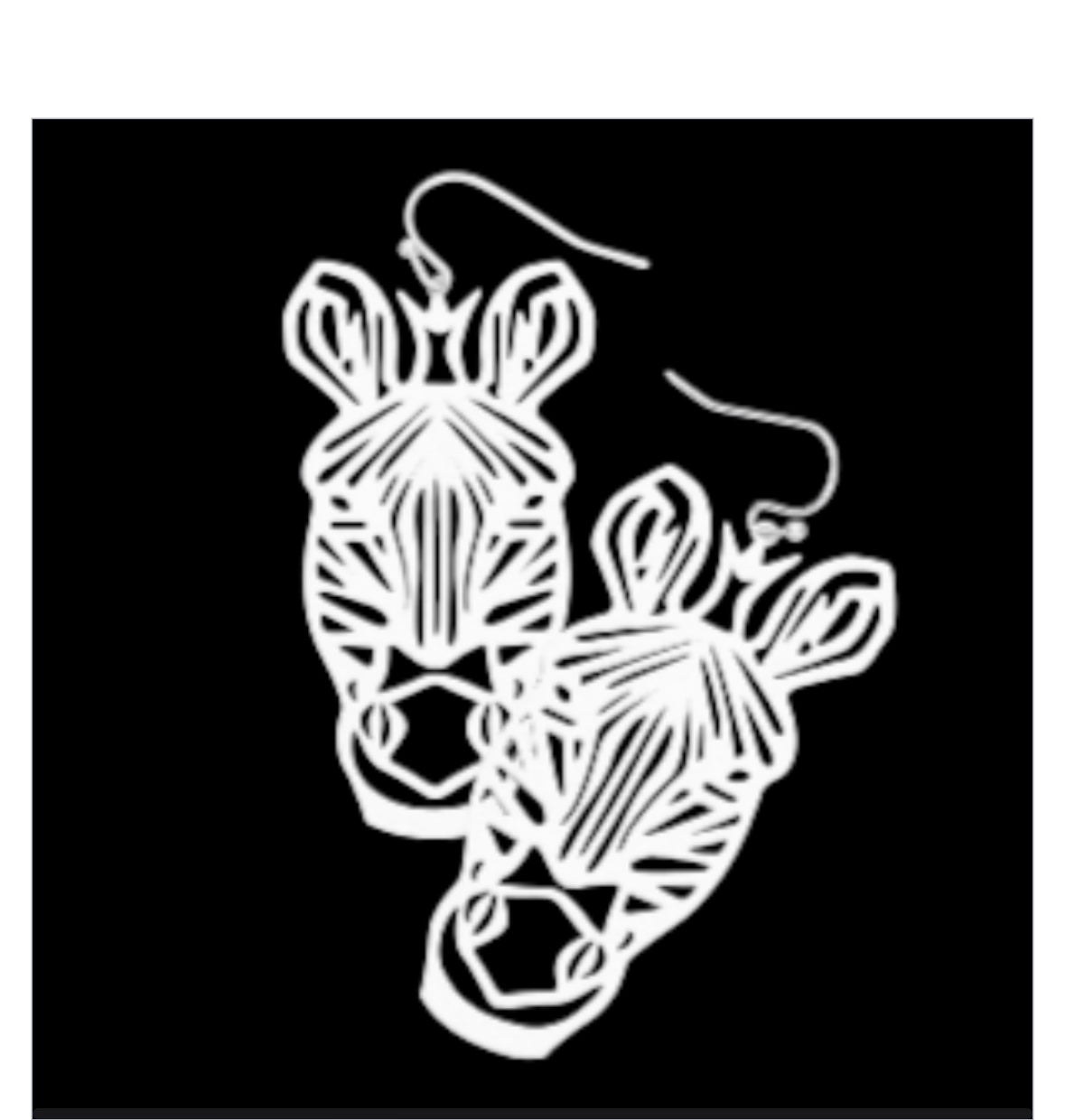 Silver Zebra Earrings