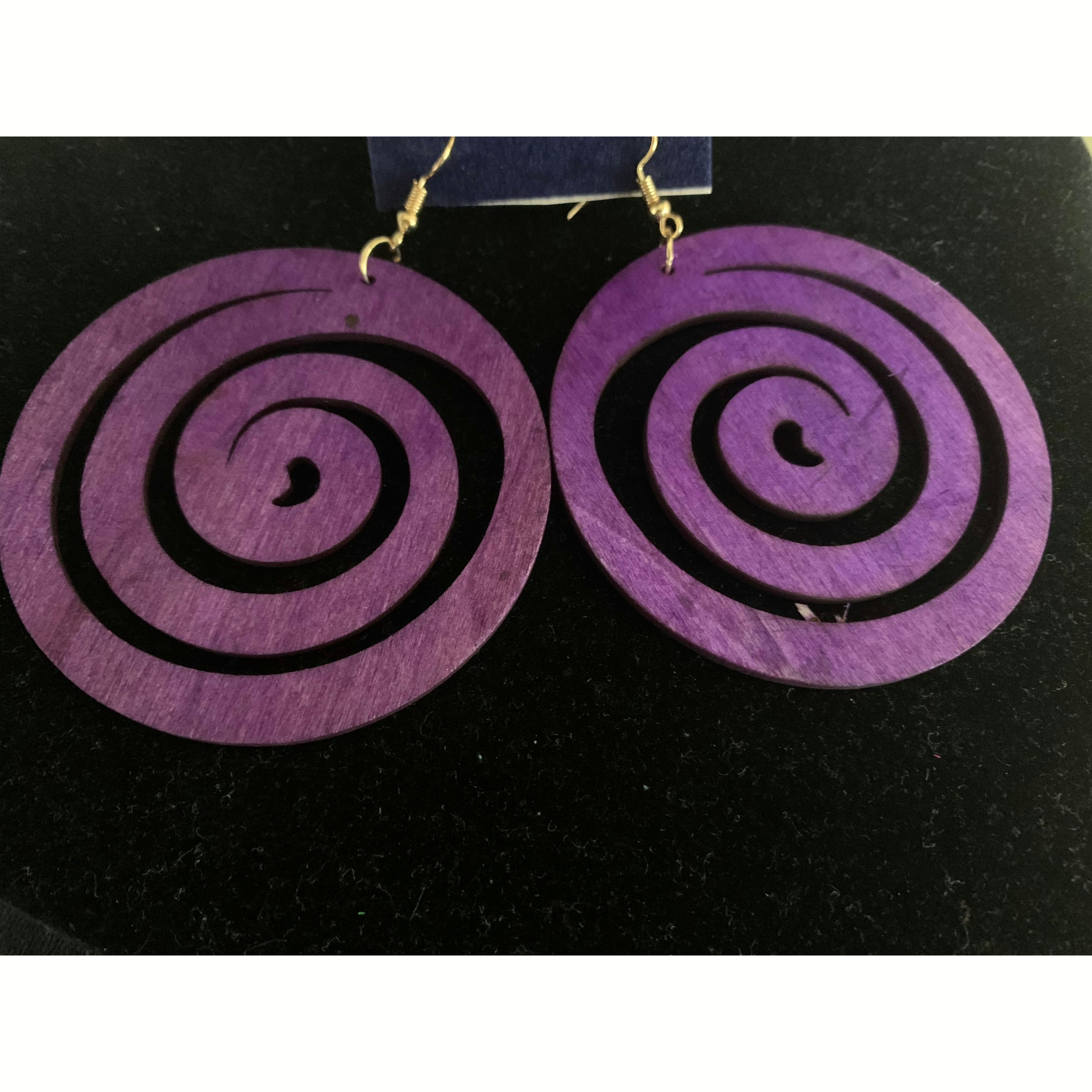 Spiral Wood Earrings