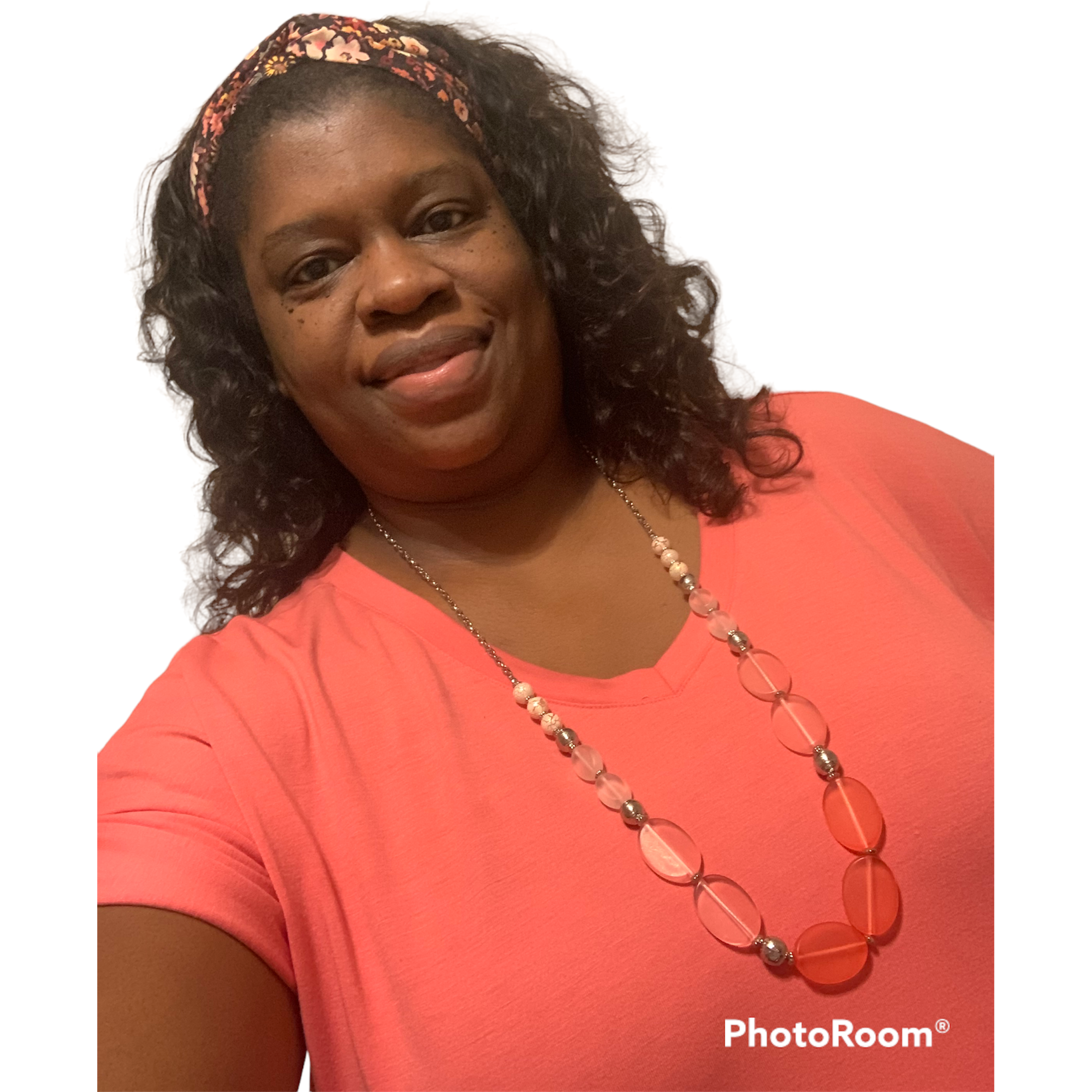 Peach Long Beaded Necklace