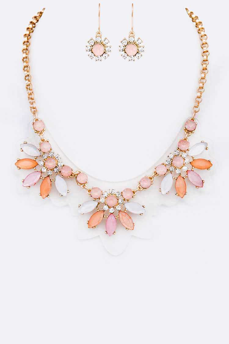 Peach Floral Necklace
