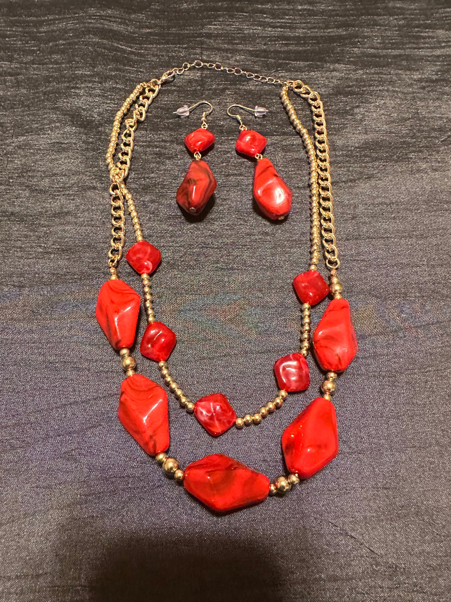 Red and Gold Trina Necklace