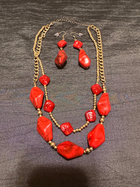 Red and Gold Trina Necklace