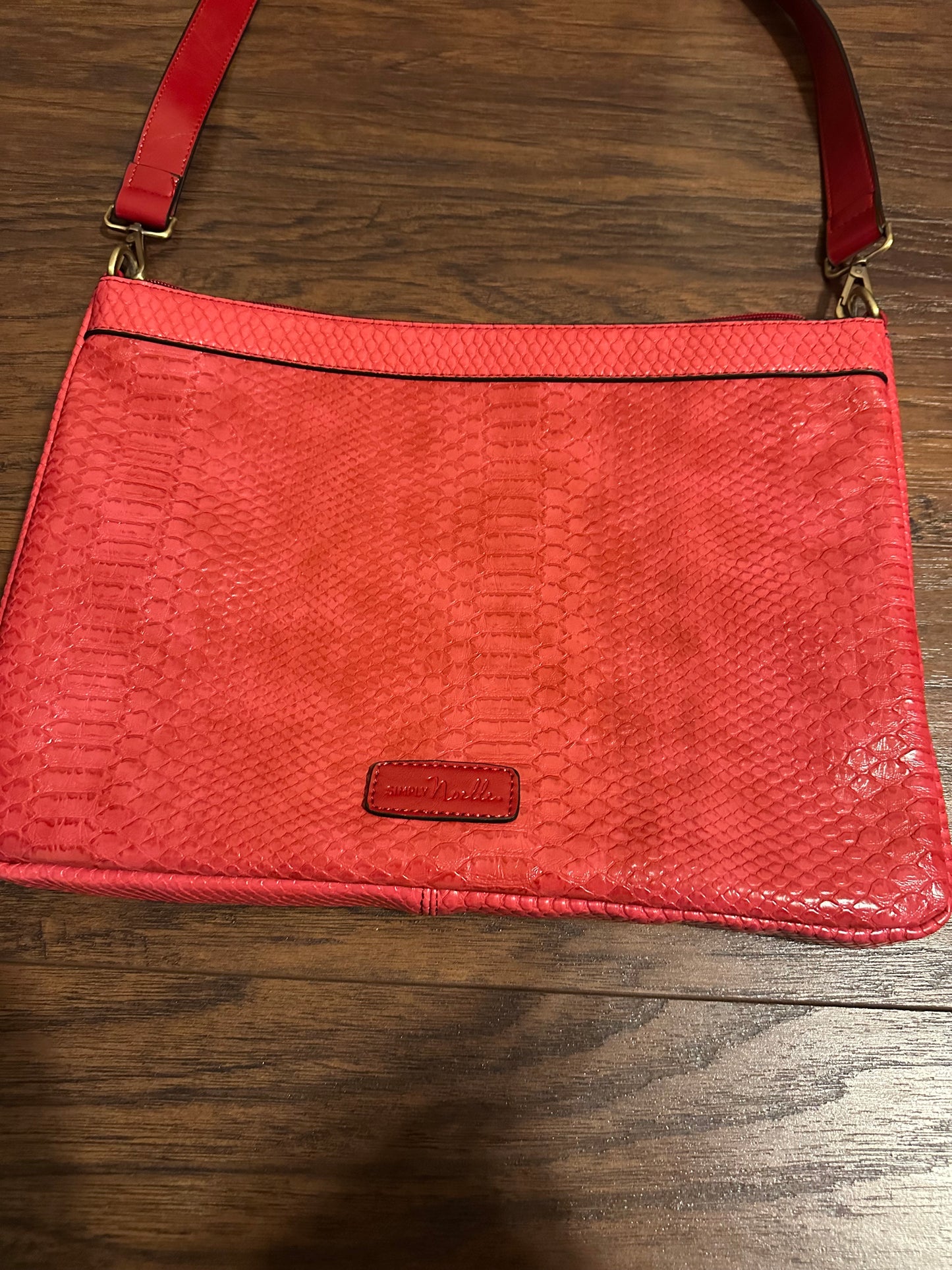 Red Alligator Print Laptop Bag