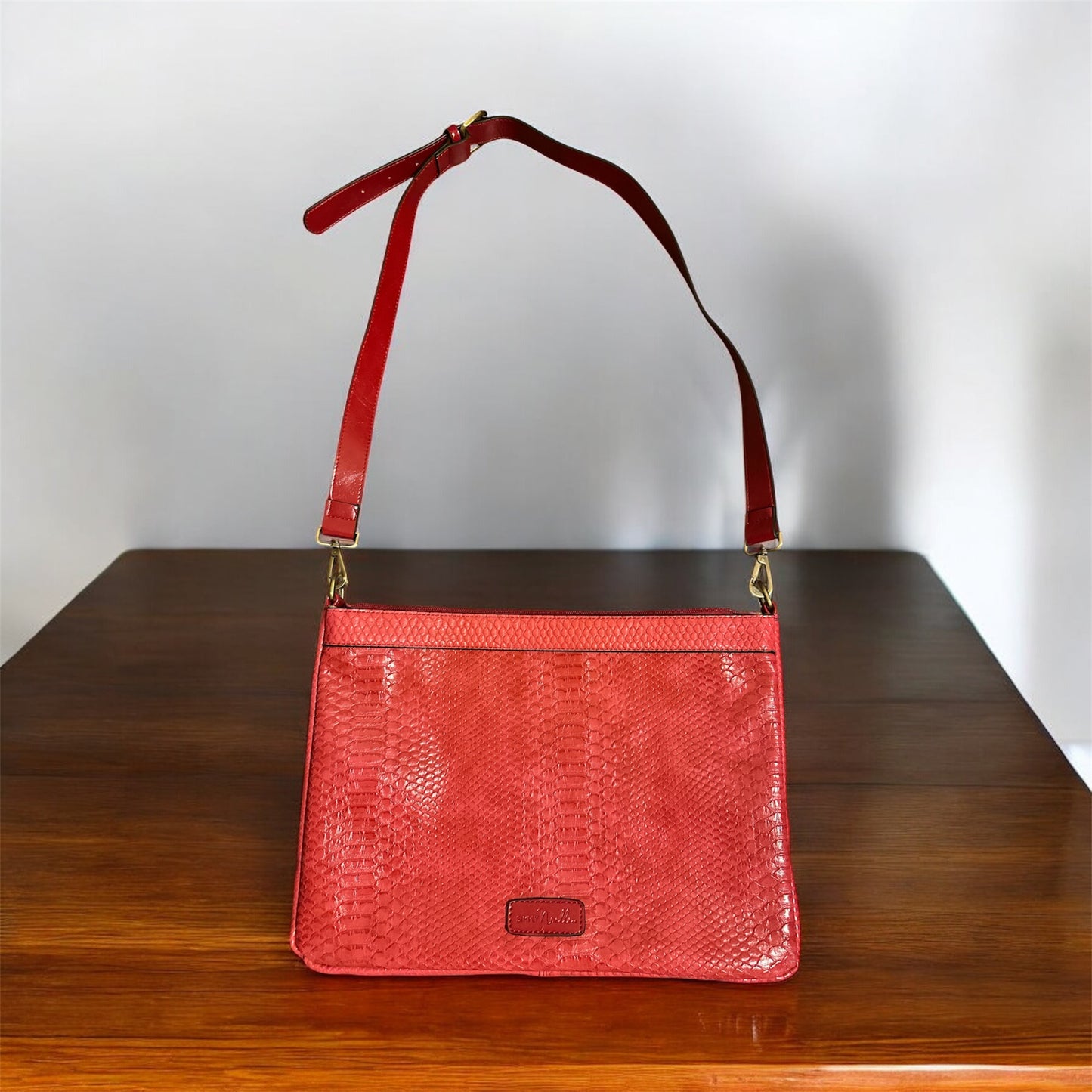 Red Alligator Print Laptop Bag