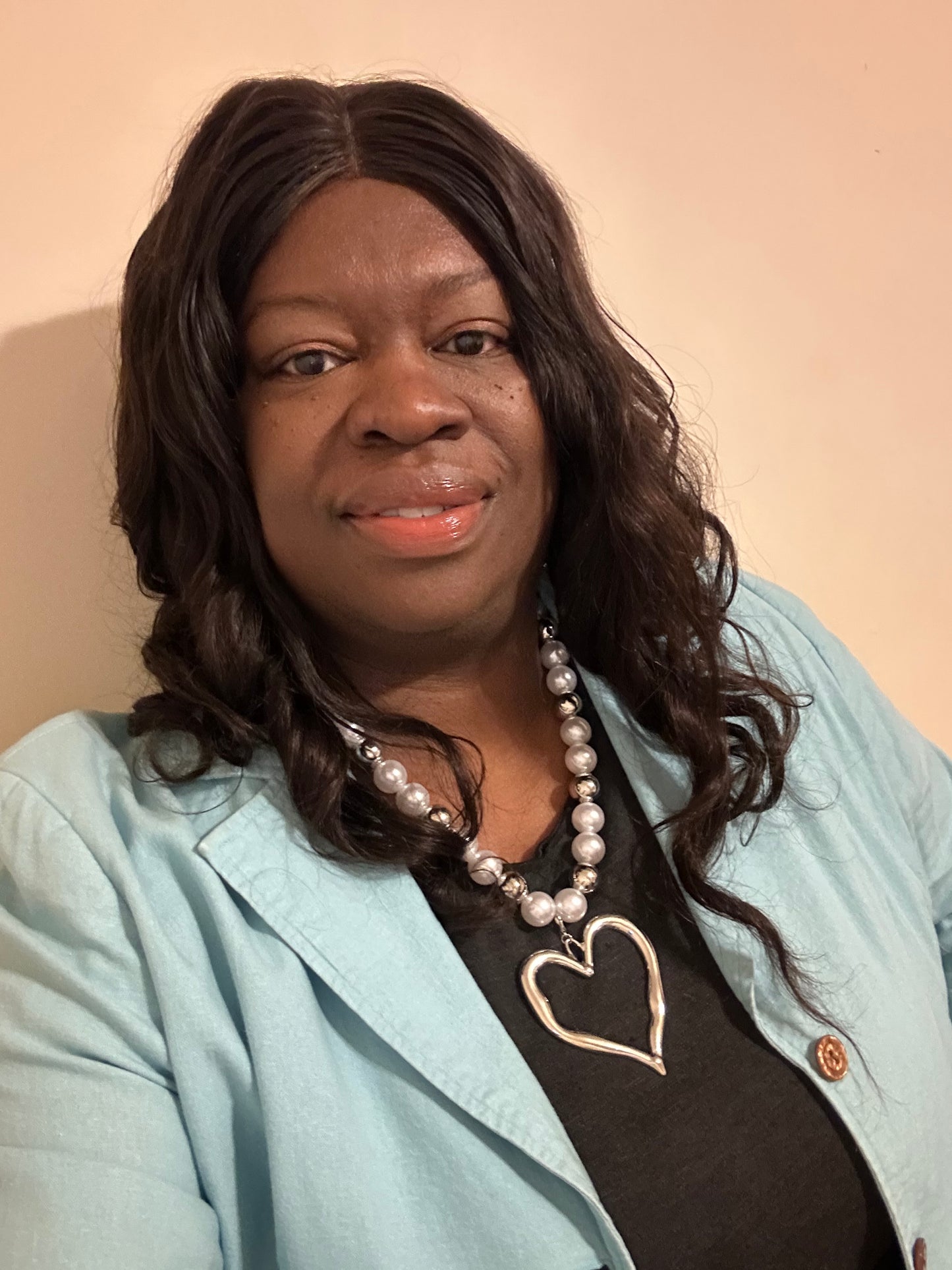 Silver and Pearl Heart Necklace