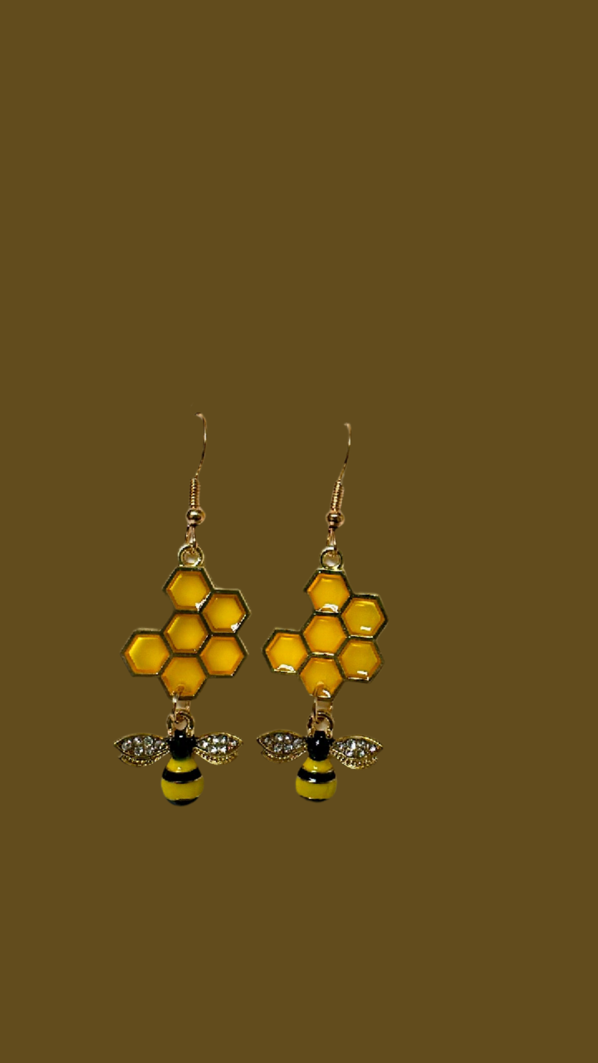 Honeycomb Bee  Earrings