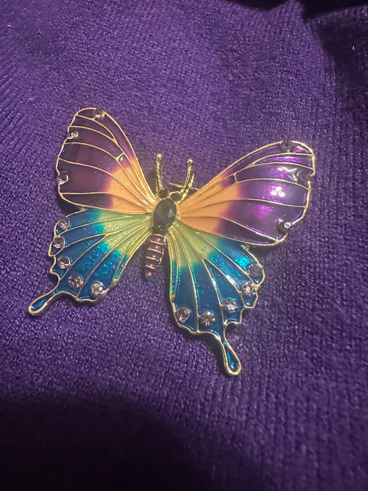 Purple Mix Enamel Brooch