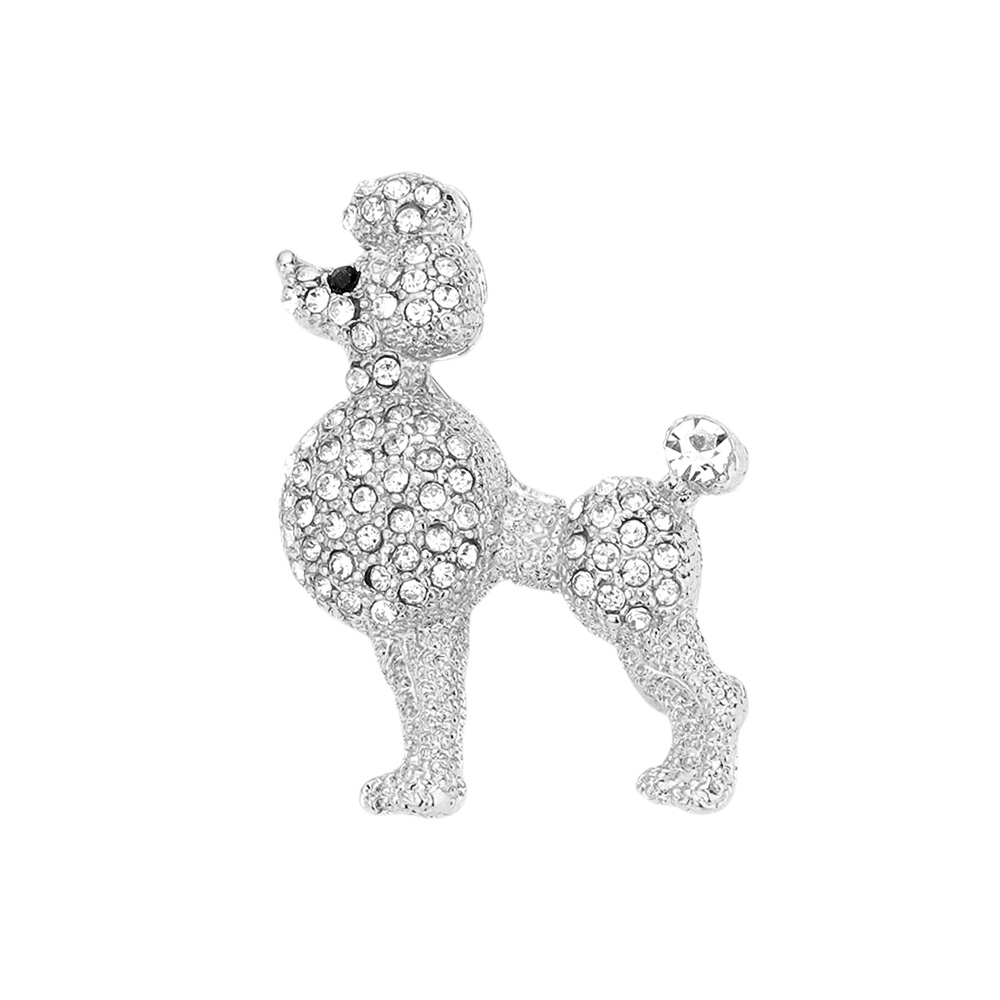 Toy Poodle Silver Brooch