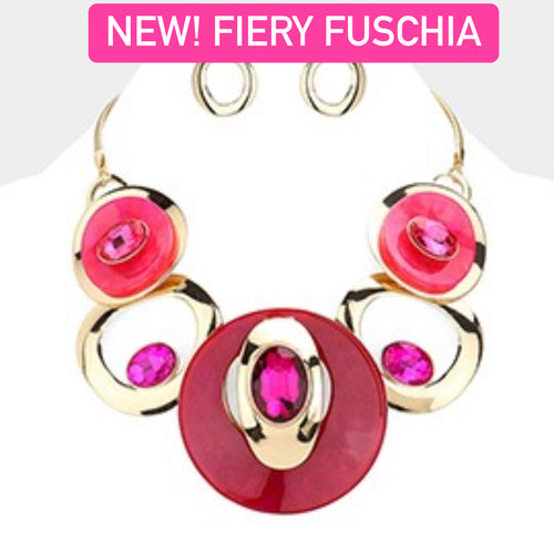 New! Fiery Fuchsia - Bold Statement Necklace