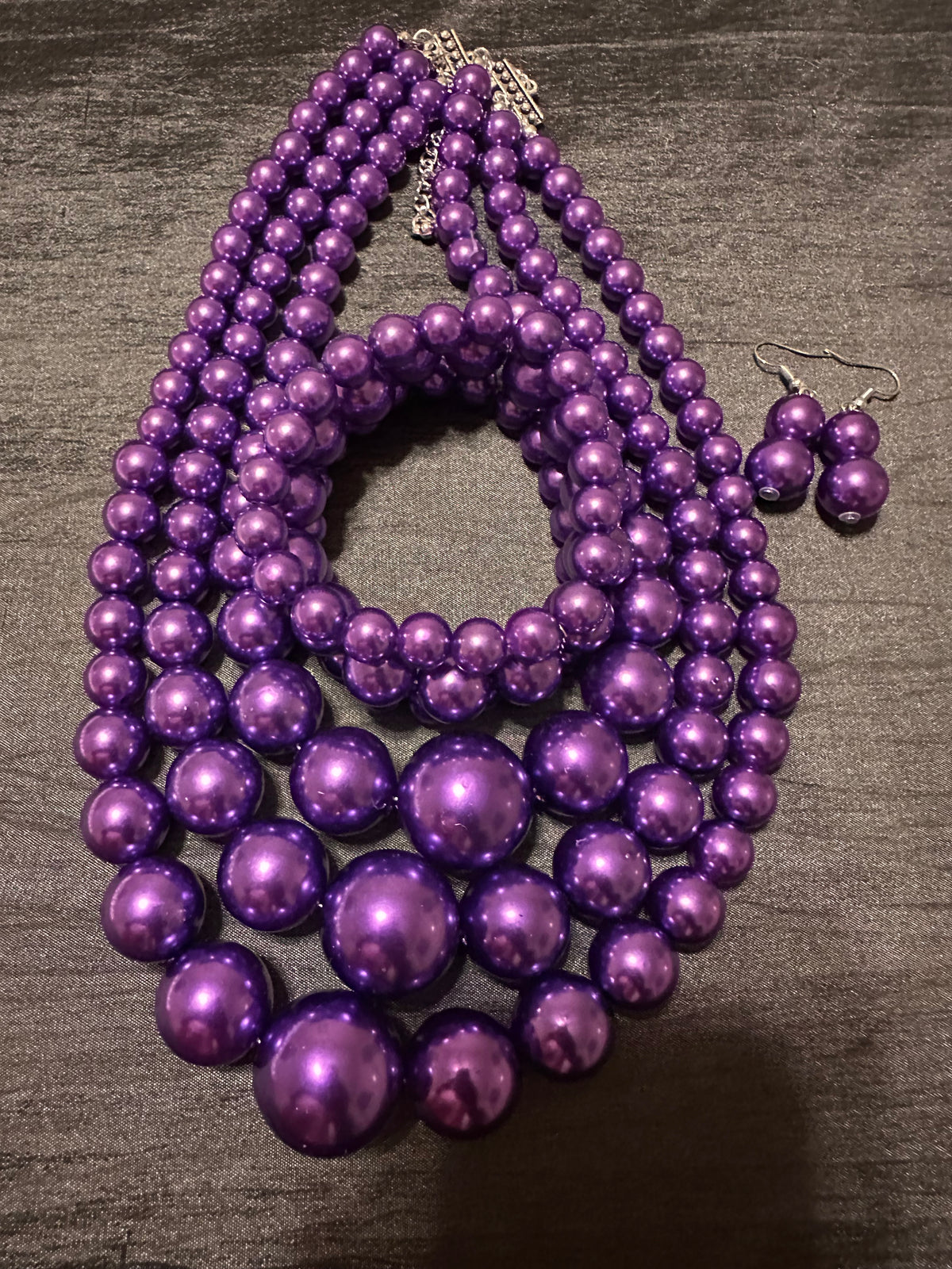 3 Piece Pearl Necklace and Bracelet Set