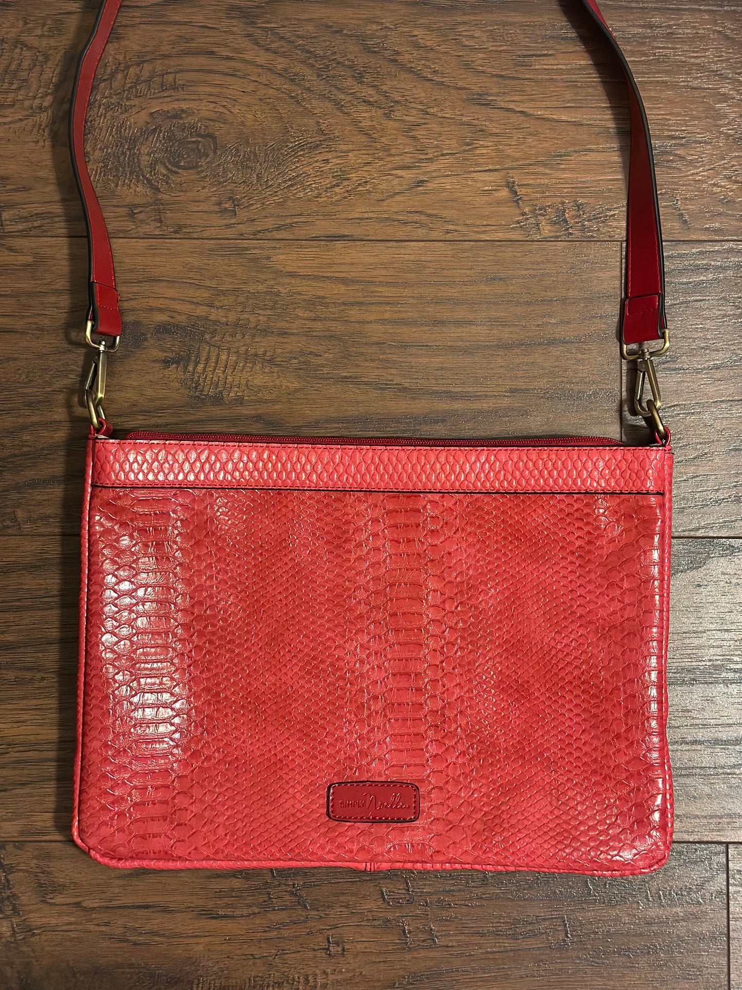 Red Alligator Print Laptop Bag