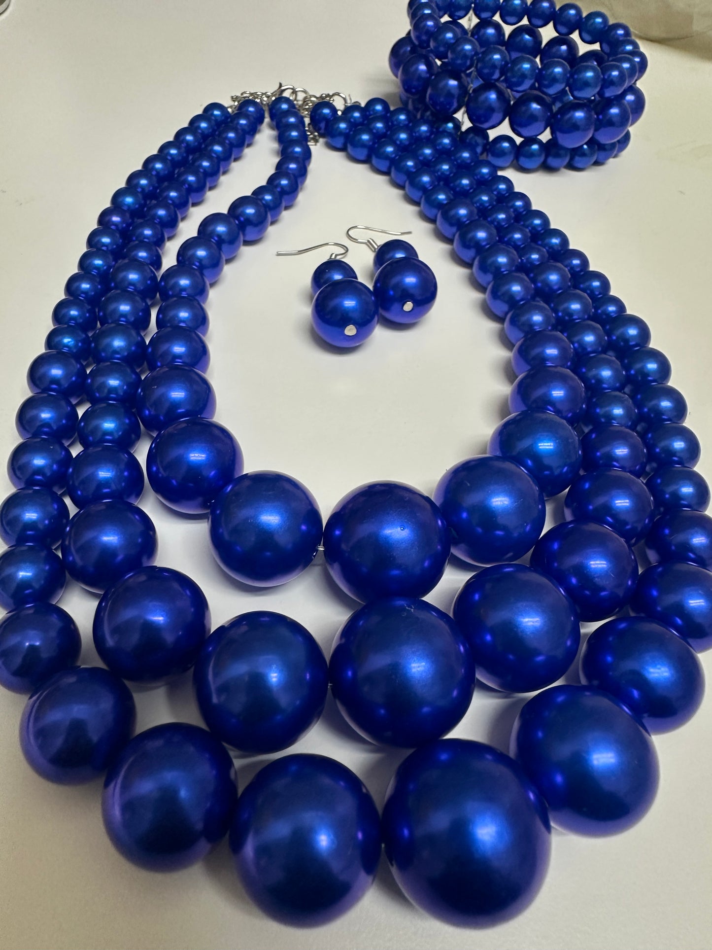 3 Piece Royal Blue Pearls