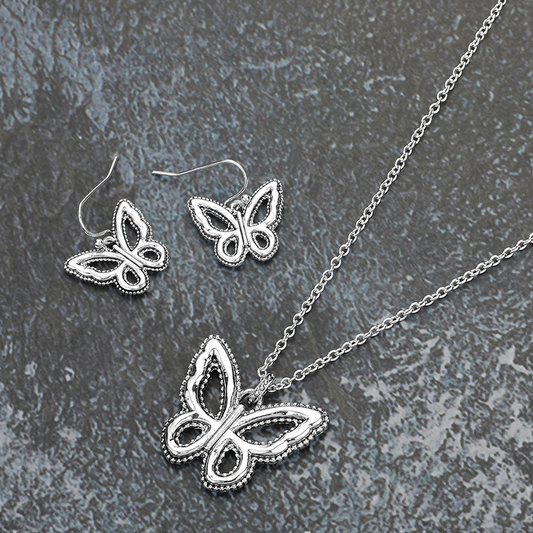 Silver Butterfly Set