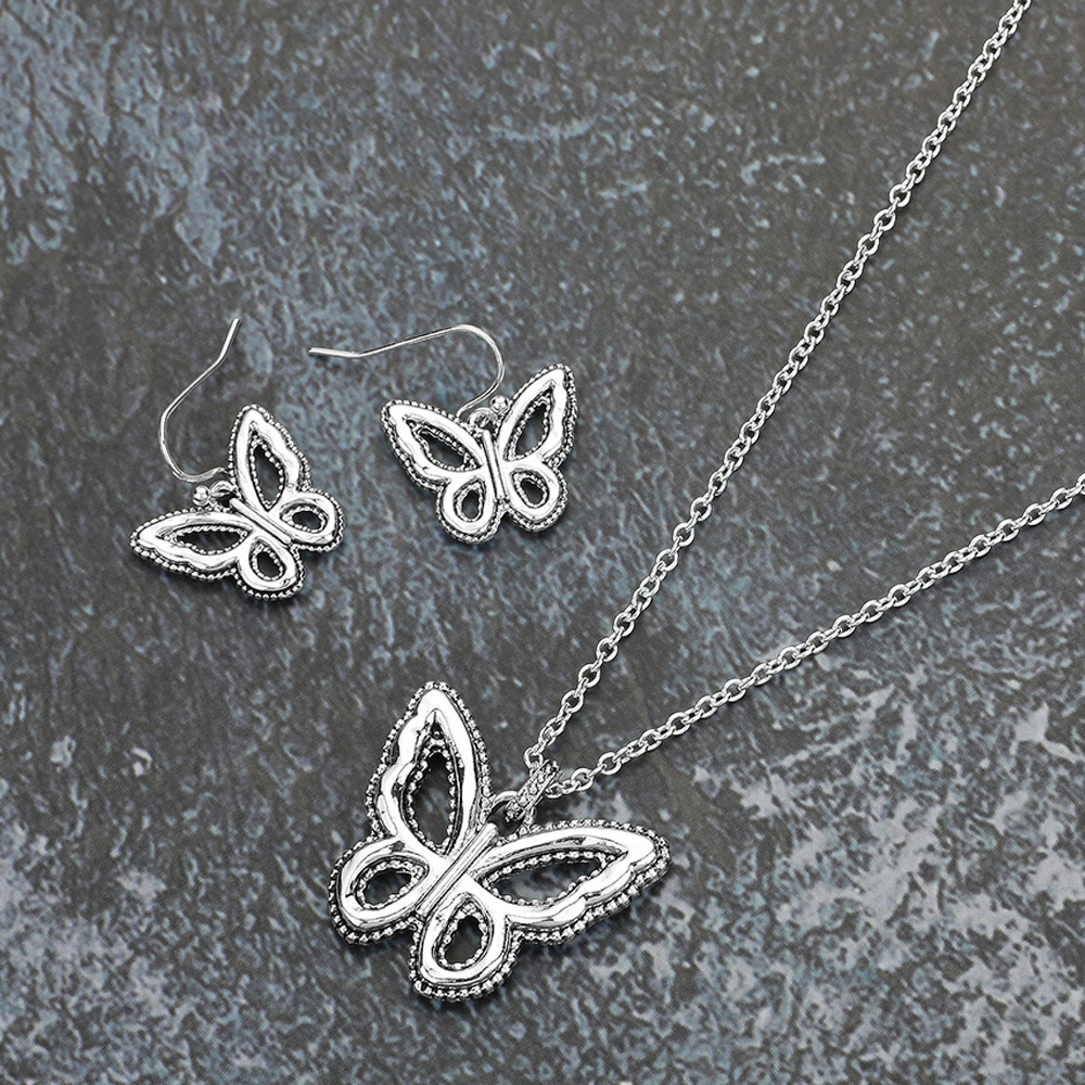 Silver Butterfly Set