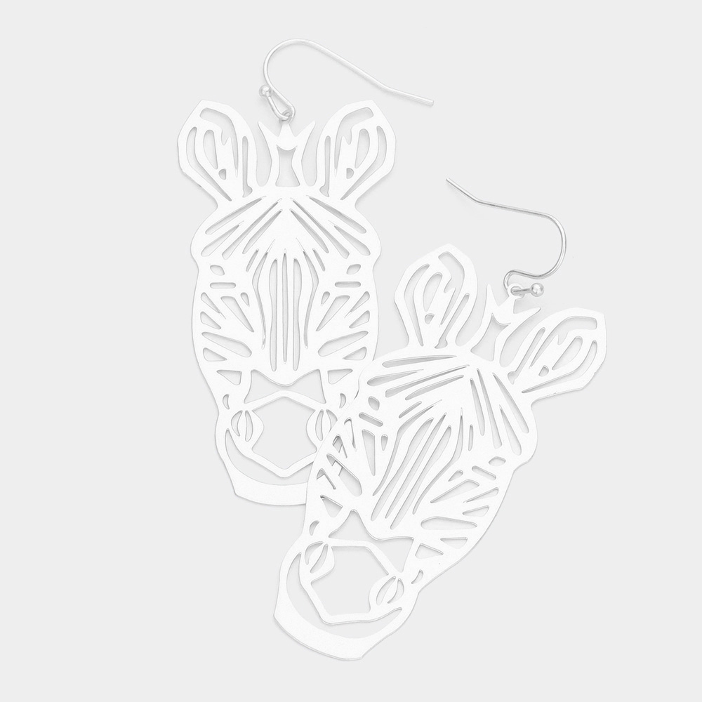Silver Zebra Earrings