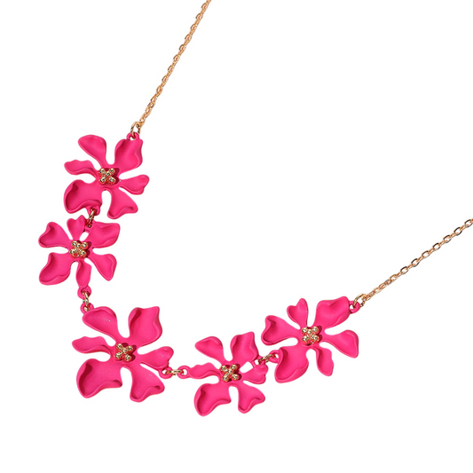 Fuchsia Floral Necklace