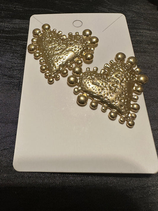 Gold Heart Earrings