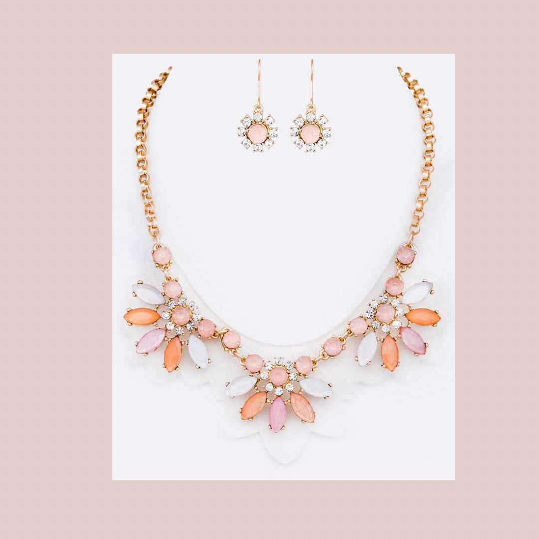 Peach Floral Necklace