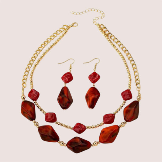 Red and Gold Trina Necklace