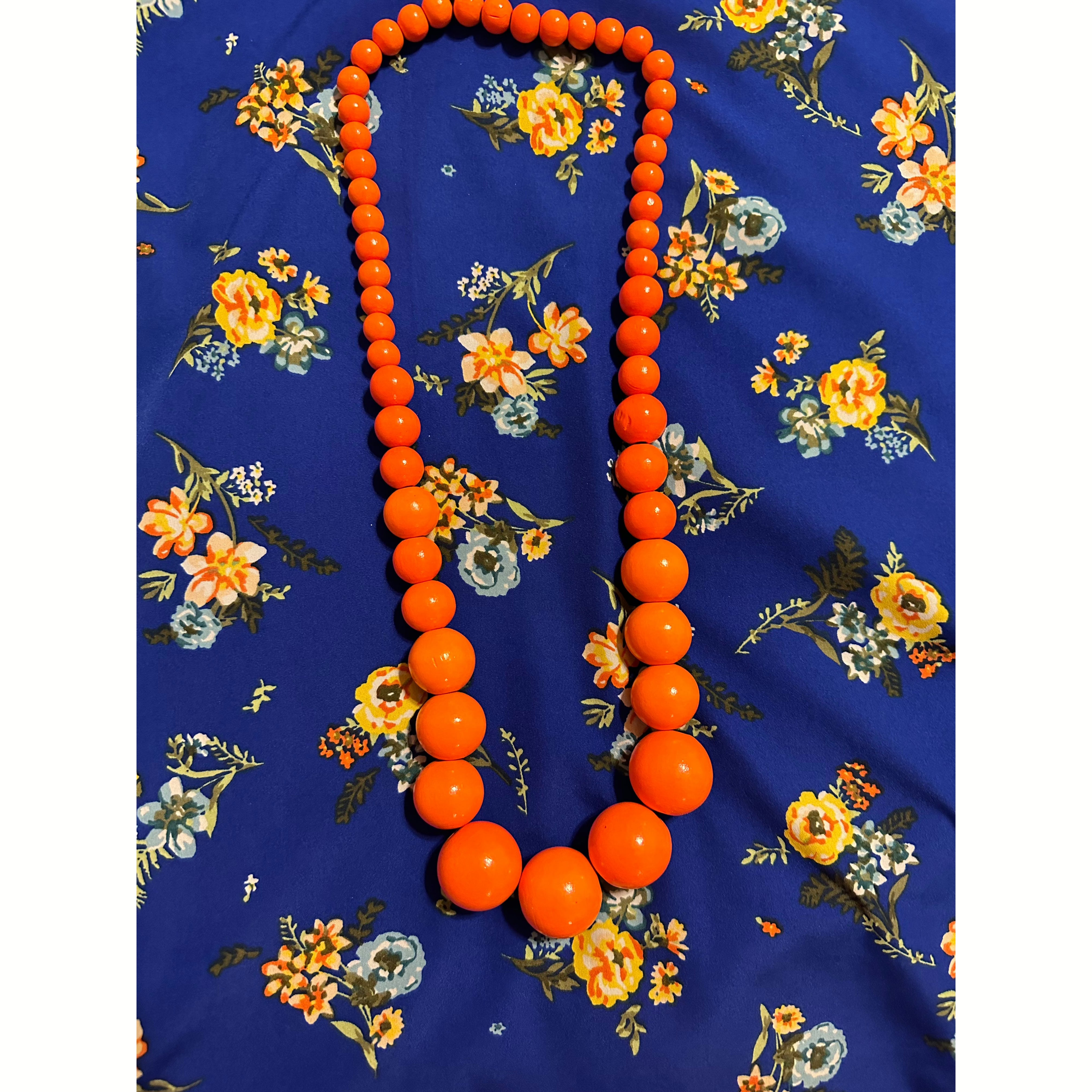 Orange Wood Necklace