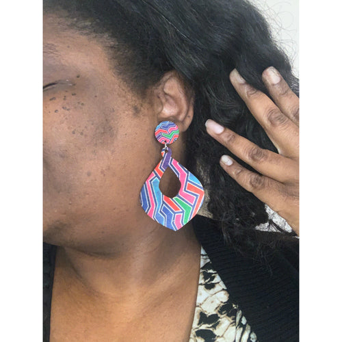 Wooden Mosaic Earrings